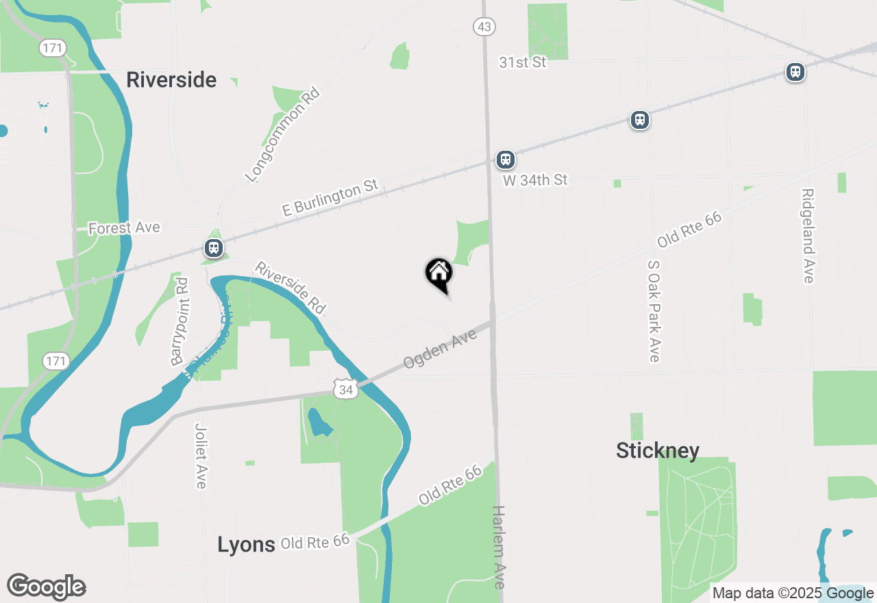 Map of 181 S Delaplaine Road, Riverside, IL 60546