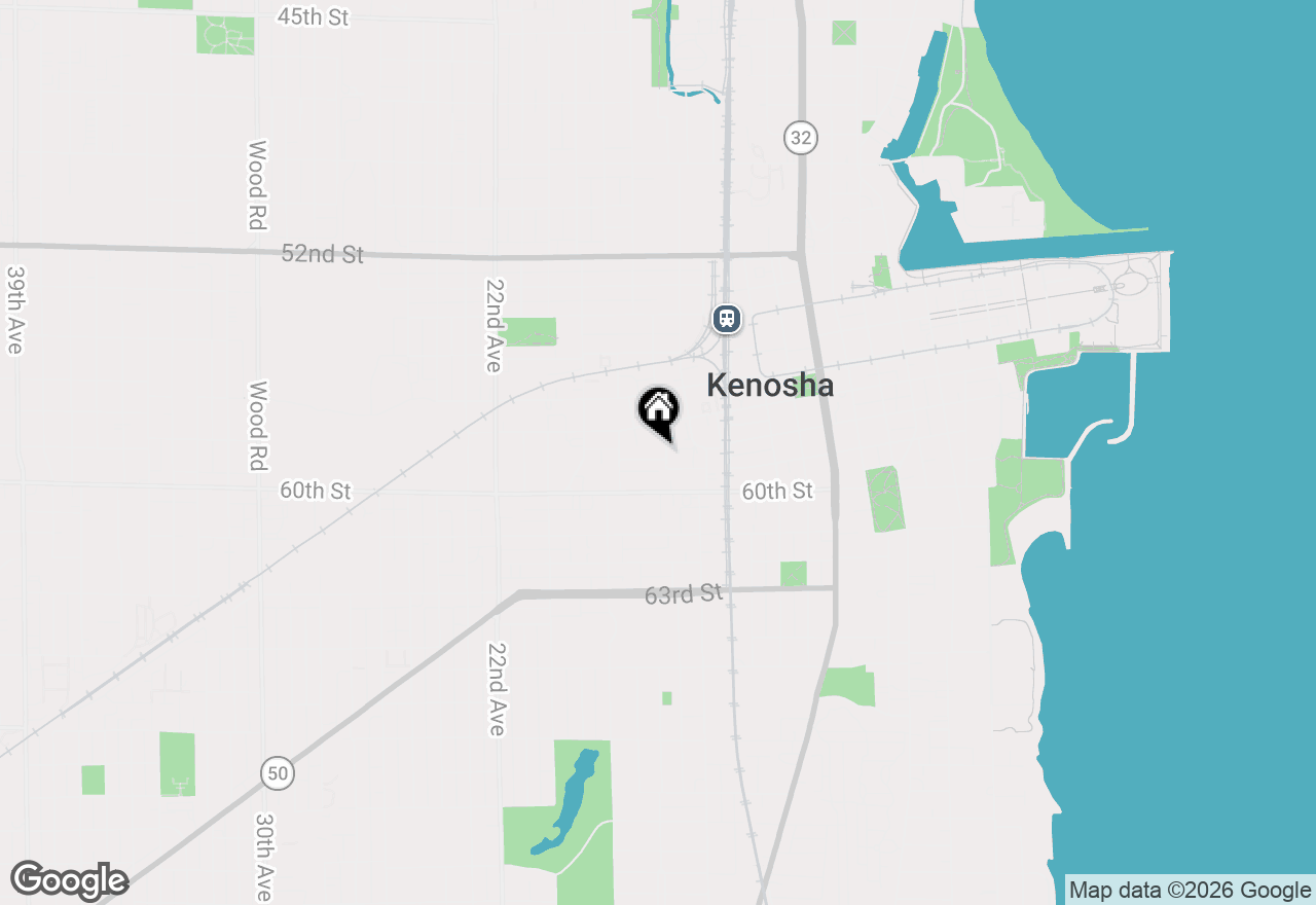 Map of 1606 59th St, Kenosha, WI 53140