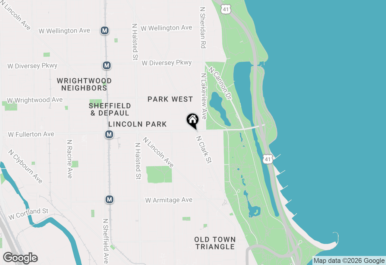 Map of 445 W Fullerton Parkway #L1A, Chicago, IL 60614