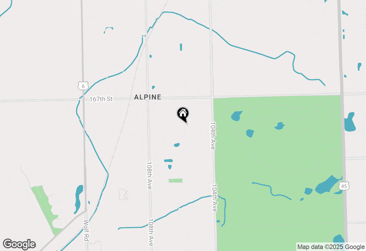 Map of 16840 Highbush Road, Orland Park, IL 60467