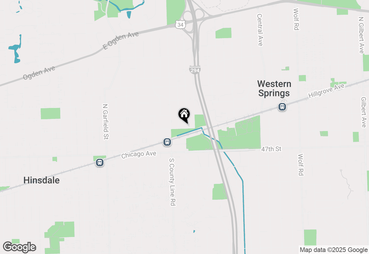 Map of 545 E Walnut Street, Hinsdale, IL 60521