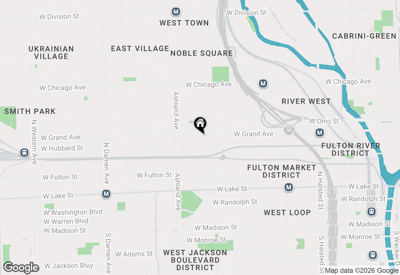 Map of 1445 W Grand Avenue #1E, Chicago, IL 60642