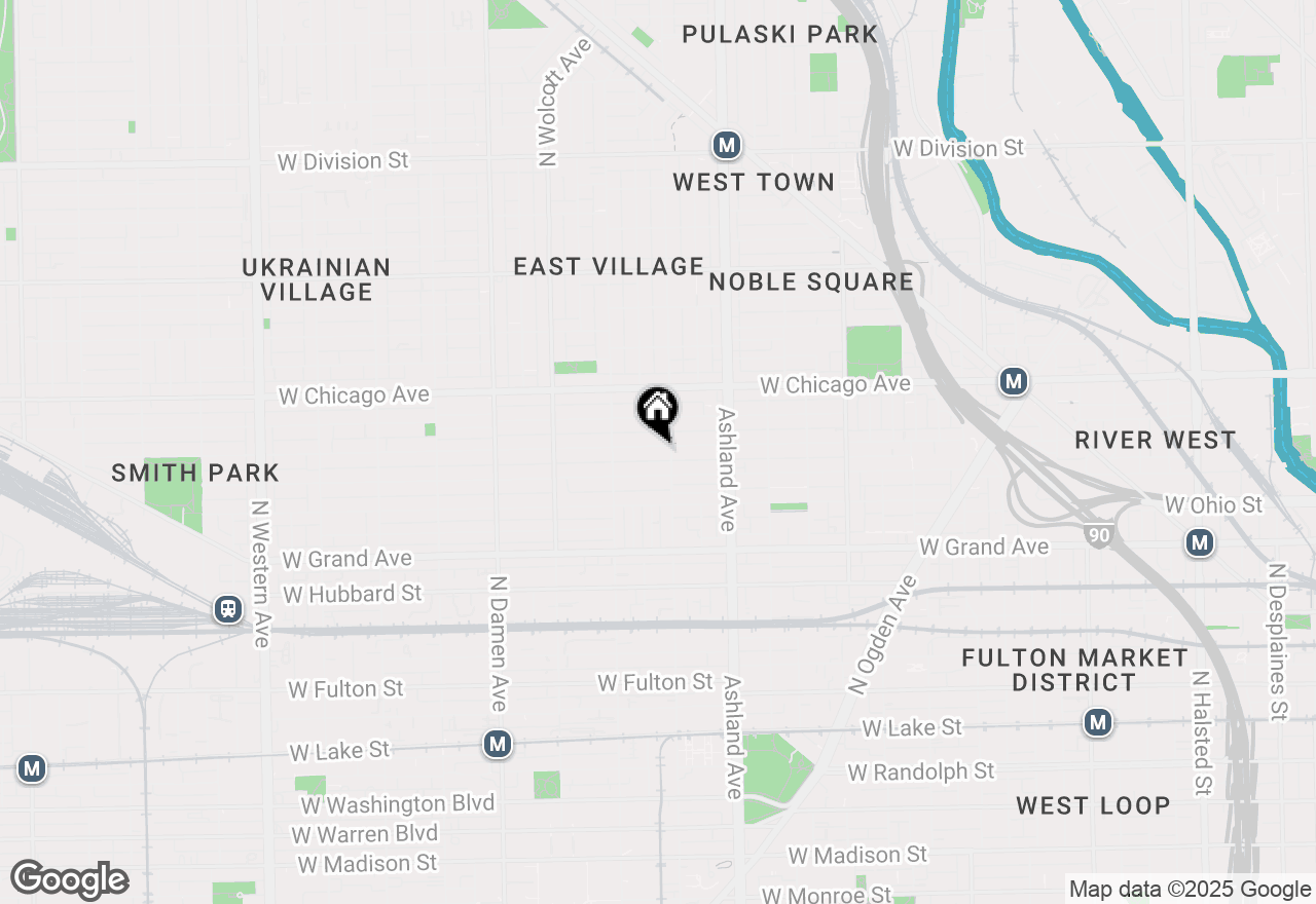 Map of 1711 W Huron Street #1, Chicago, IL 60622
