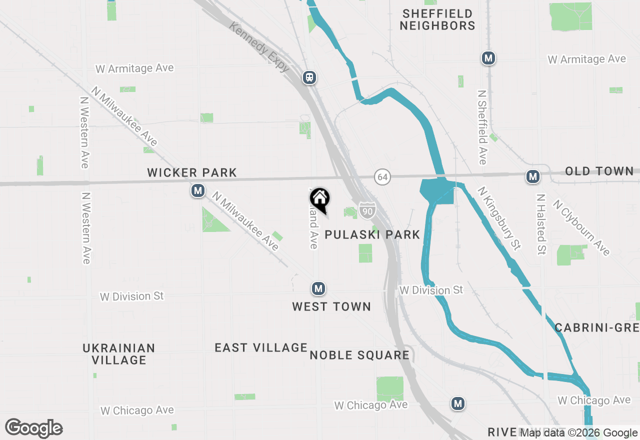 Map of 1433 N Ashland Avenue #4W, Chicago, IL 60622