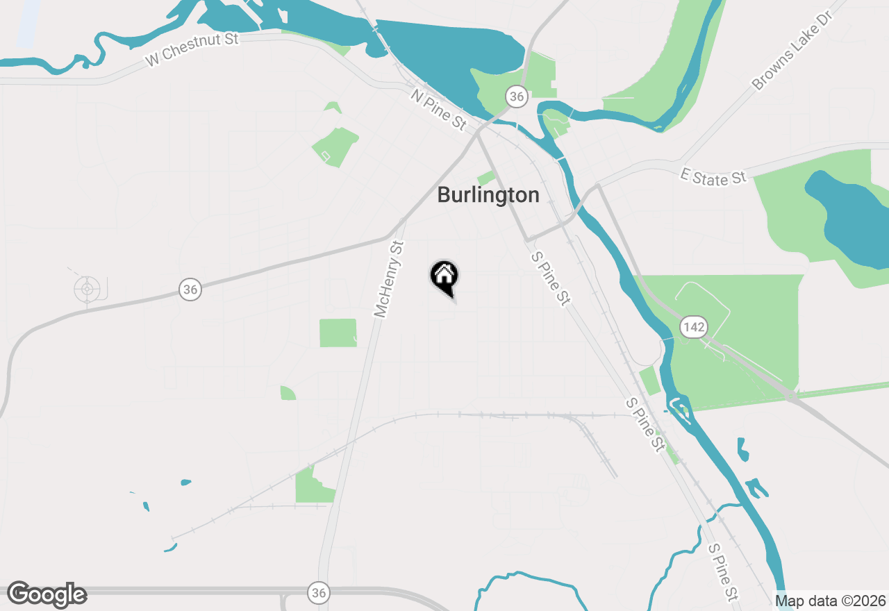 Map of 164 W Highland Ave, Burlington, WI 53105