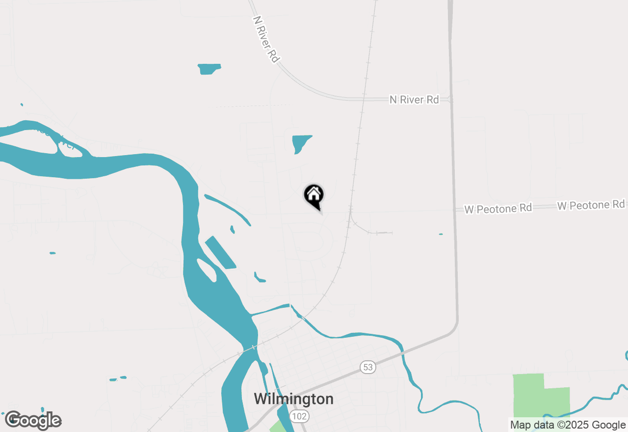 Map of 411 E Kankakee River Drive, Wilmington, IL 60481