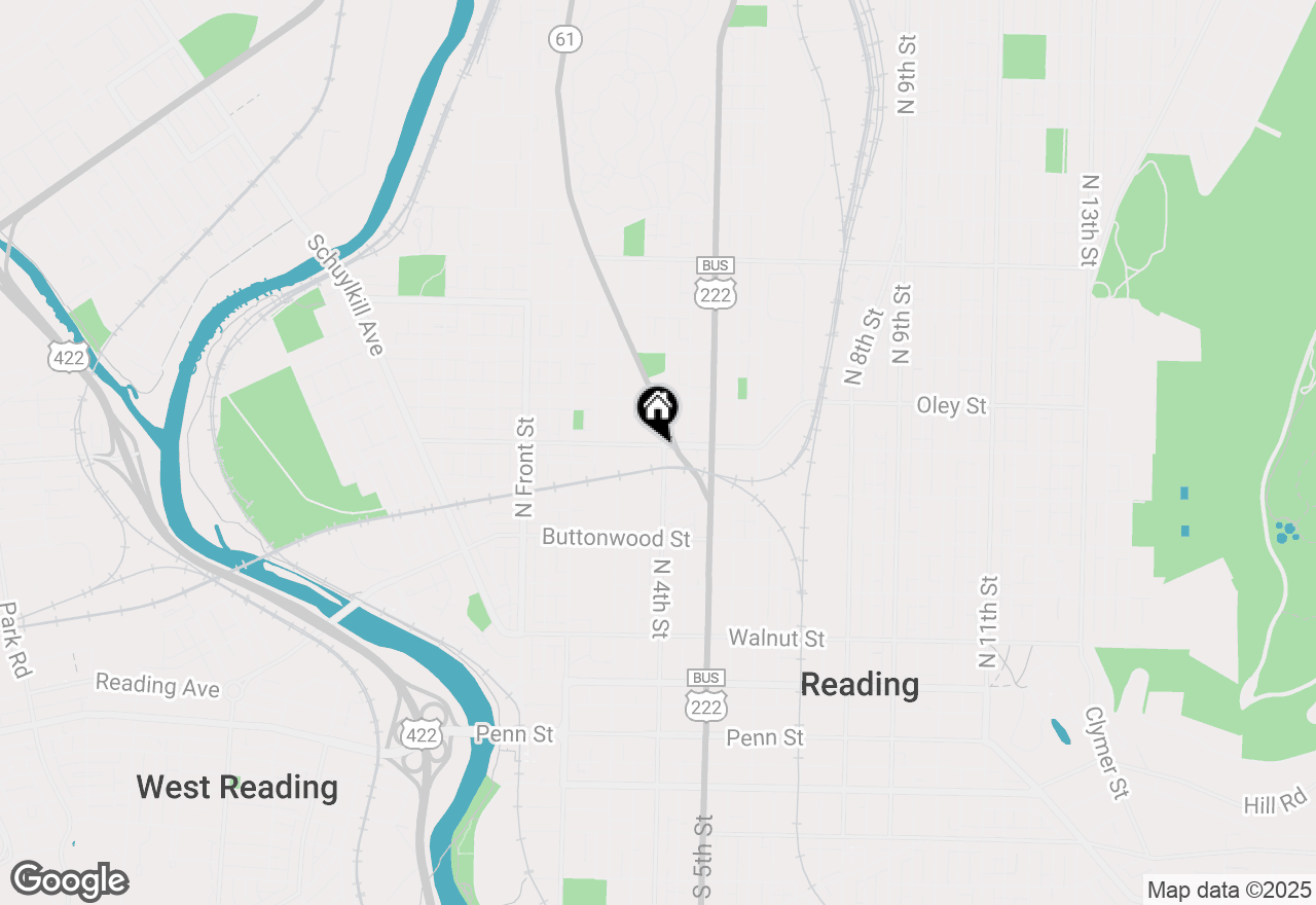 Map of 348 W Greenwich Street, Reading, PA 19601