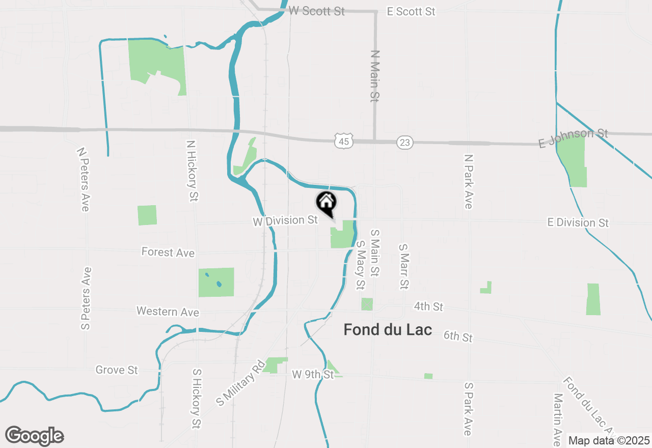 Map of 100 W Division St, Fond Du Lac, WI 54935