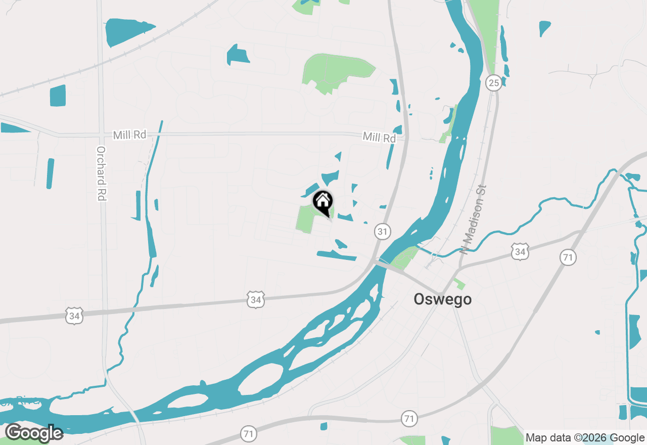 Map of 241 W Washington Street, Oswego, IL 60543