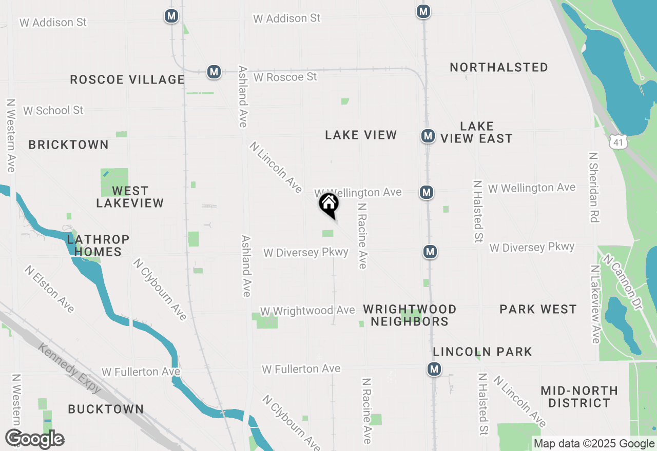 Map of 1307 W George Street #O, Chicago, IL 60657