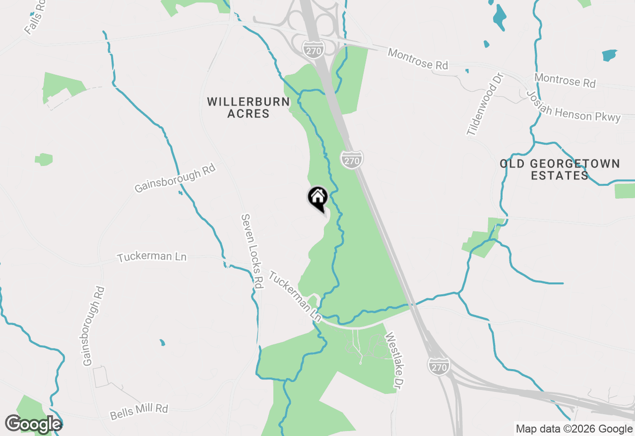 Map of 7540 Coddle Harbor Lane, Potomac, MD 20854