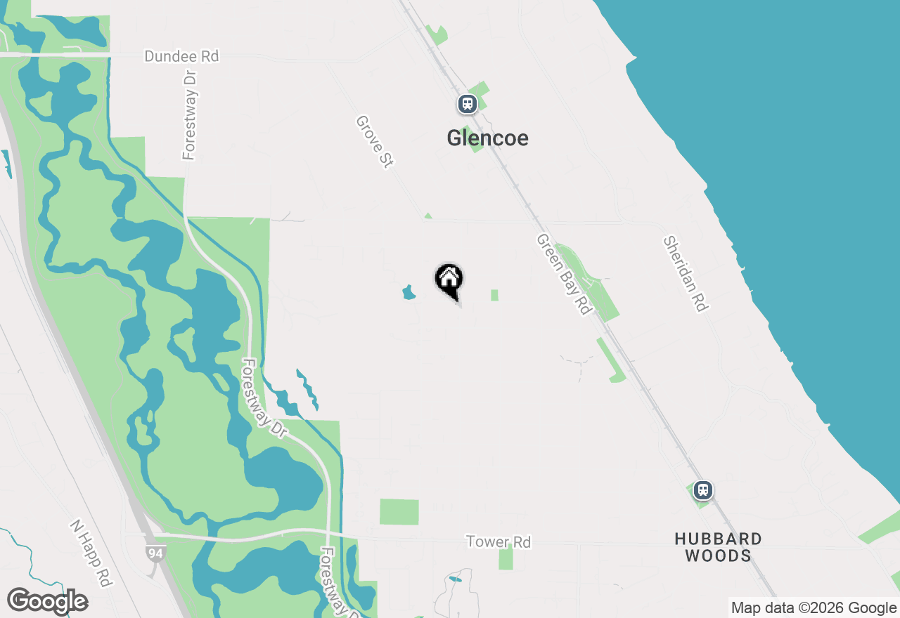 Map of 490 Jefferson Avenue, Glencoe, IL 60022