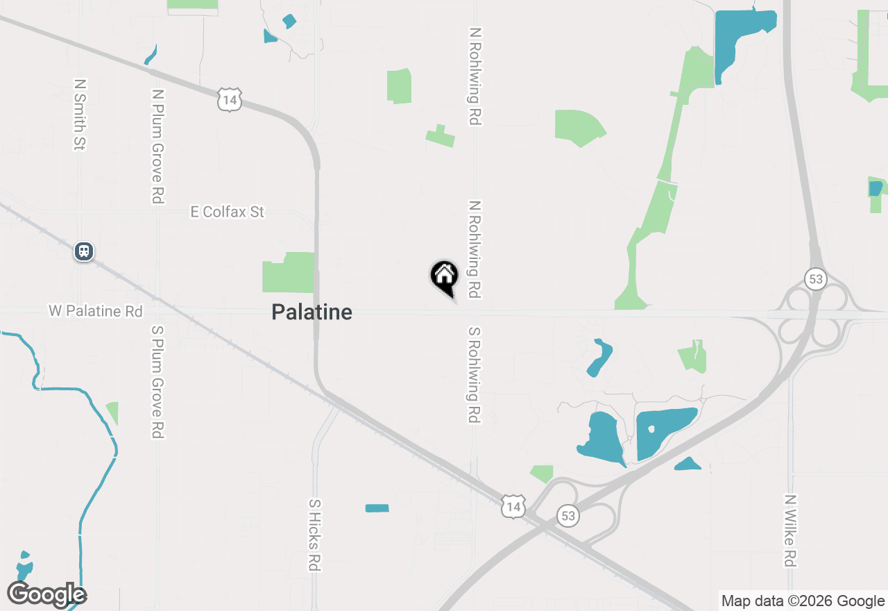 Map of 8 N Greenwood Avenue, Palatine, IL 60074