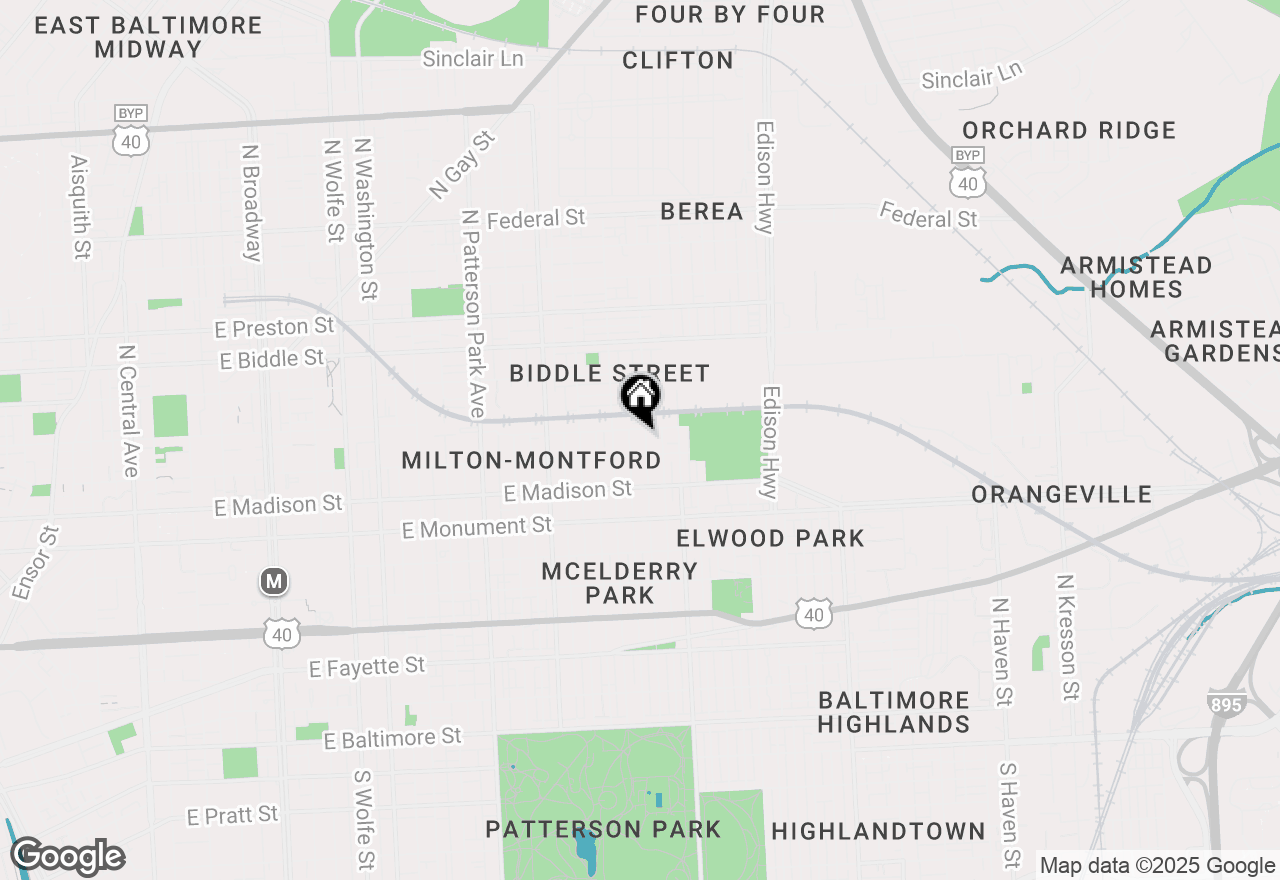 Map of 910 N Kenwood Avenue, Baltimore, MD 21205