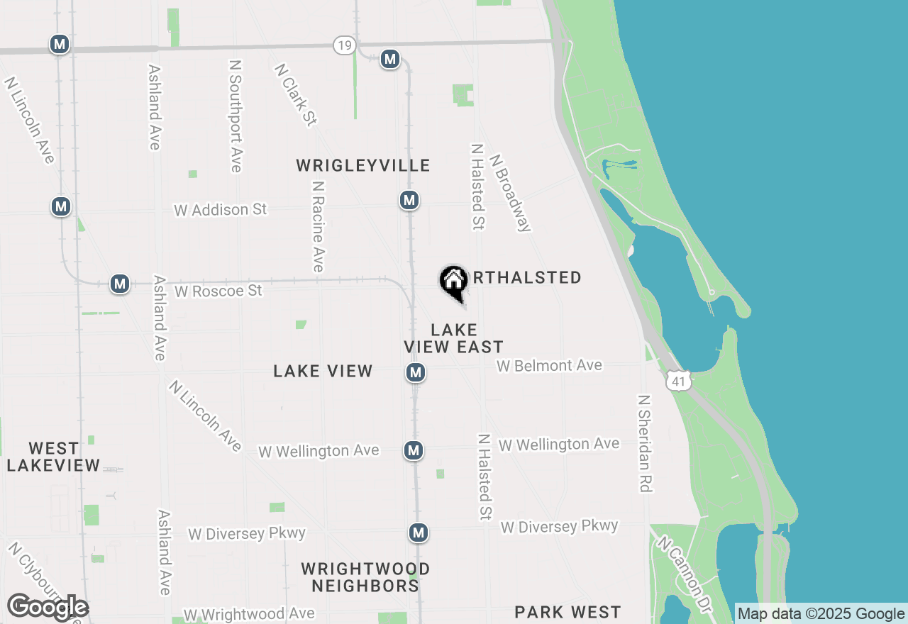 Map of 843 W Buckingham Place #1W, Chicago, IL 60657