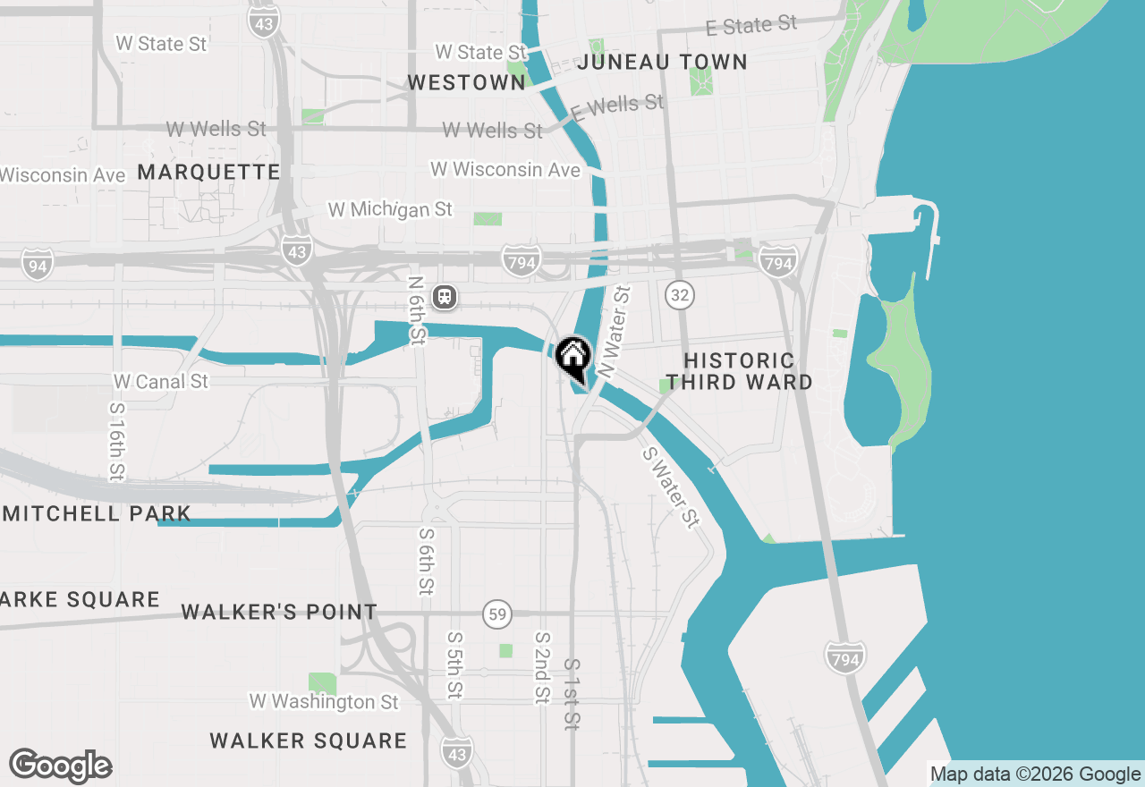 Map of 106 W Seeboth St #407, Milwaukee, WI 53204