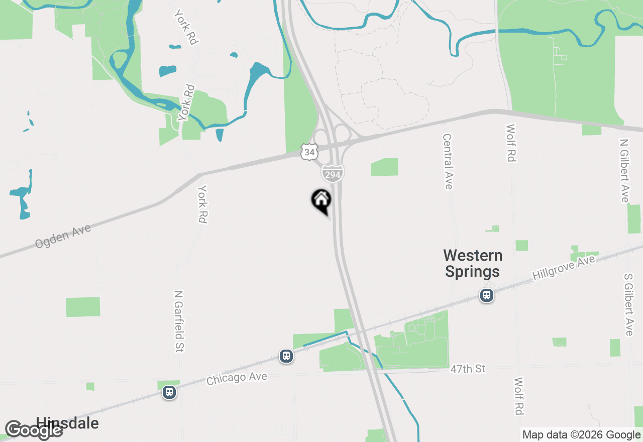 Map of 603 Justina Street, Hinsdale, IL 60521
