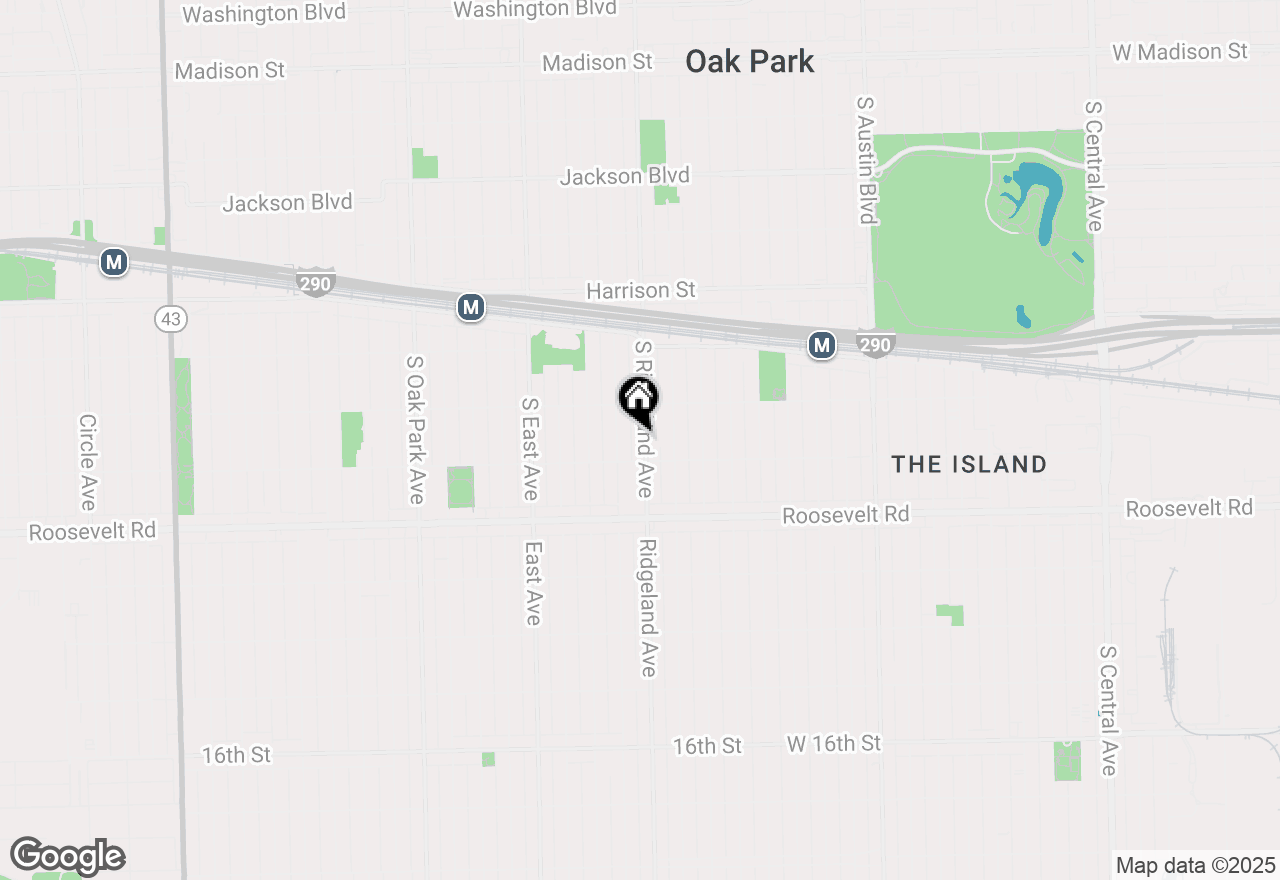 Map of 1131 S Ridgeland Avenue, Oak Park, IL 60304