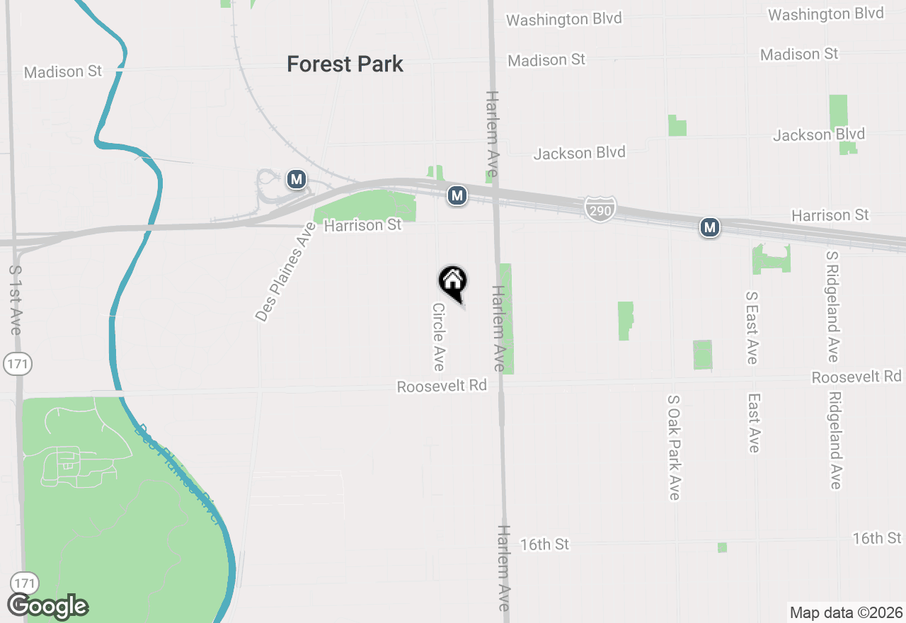 Map of 7300 Harvard Street, Forest Park, IL 60130