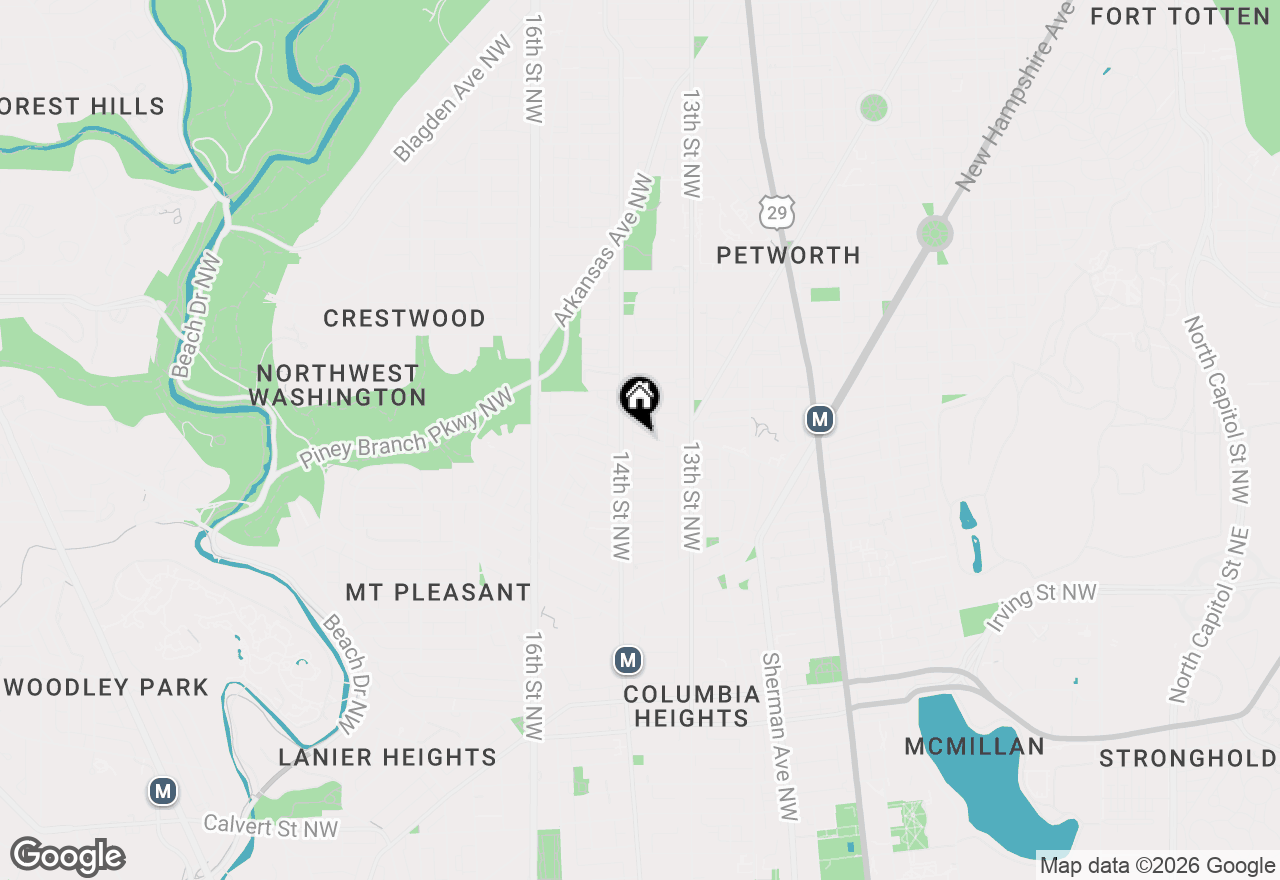 Map of 1363 Perry Place Nw, Washington, DC 20010