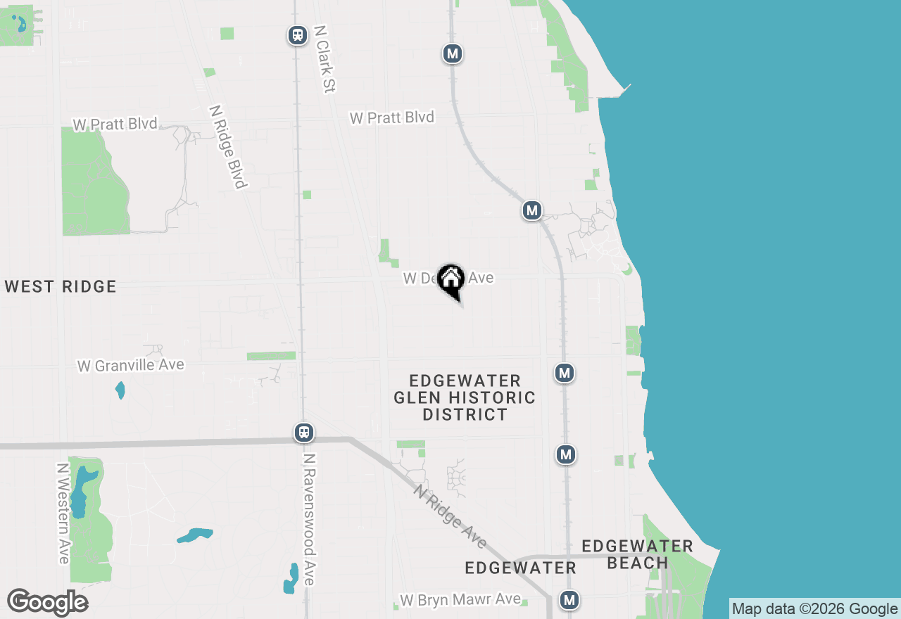 Map of 1418 W Rosemont Avenue #1W, Chicago, IL 60660