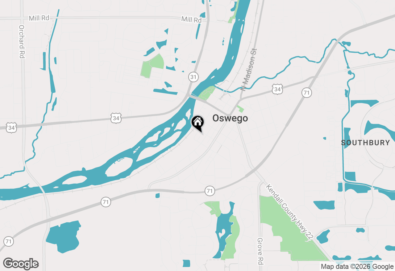 Map of 268 S Adams Street, Oswego, IL 60543