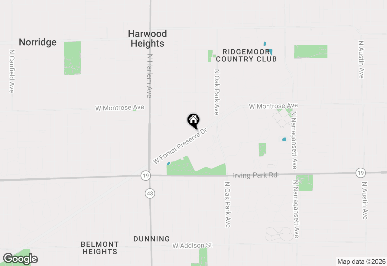 Map of 6916 W Forest Preserve Drive, Harwood Heights, IL 60706