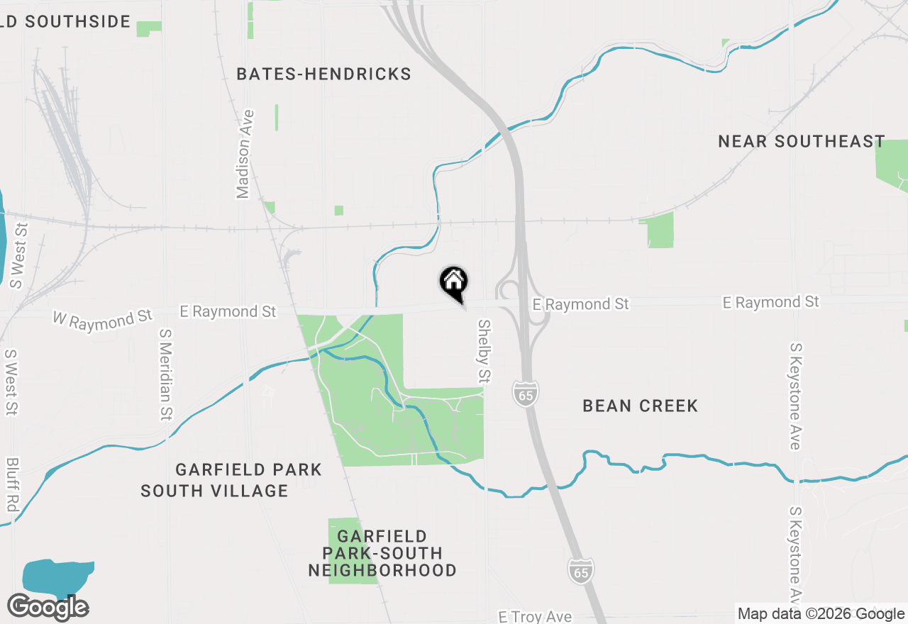 Map of 1015 E Raymond Street, Indianapolis, IN 46203