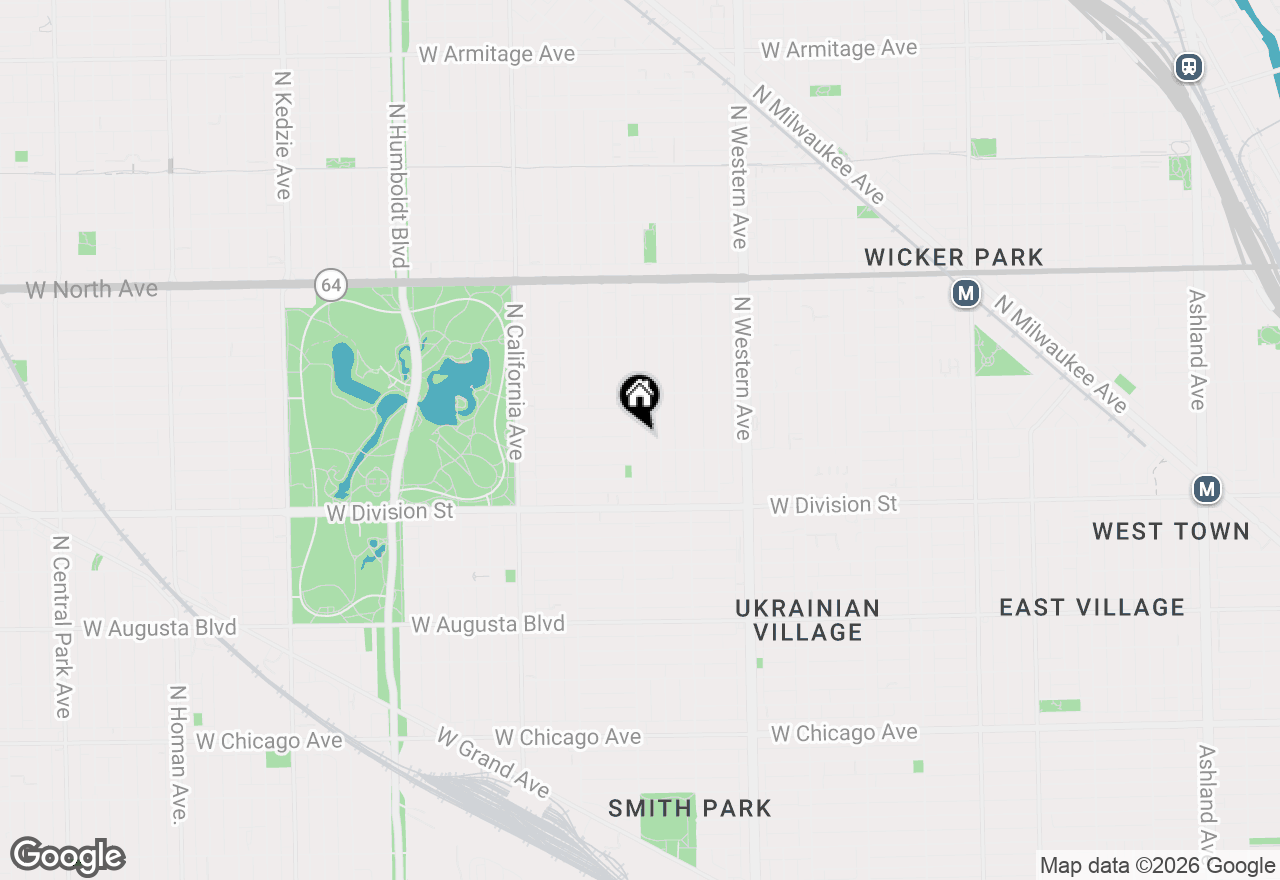 Map of 1309 N Rockwell Street #2, Chicago, IL 60622