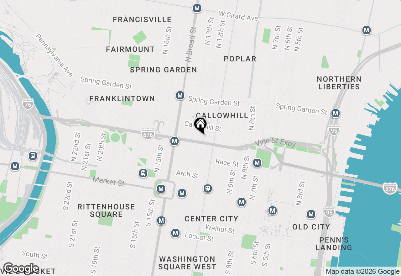 Map of 1201 Vine Street #830, Philadelphia, PA 19107