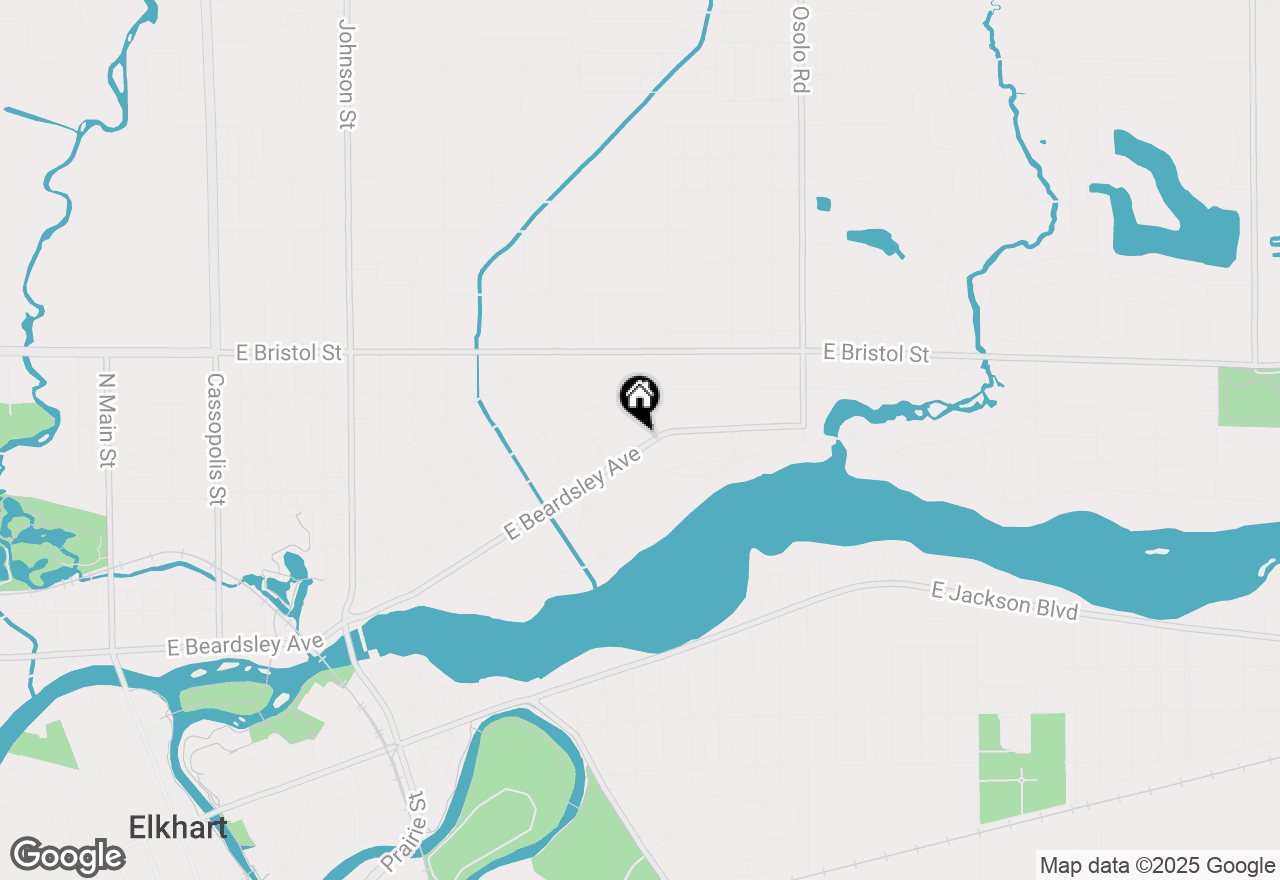 Map of 1542 E Beardsley Avenue, Elkhart, IN 46514