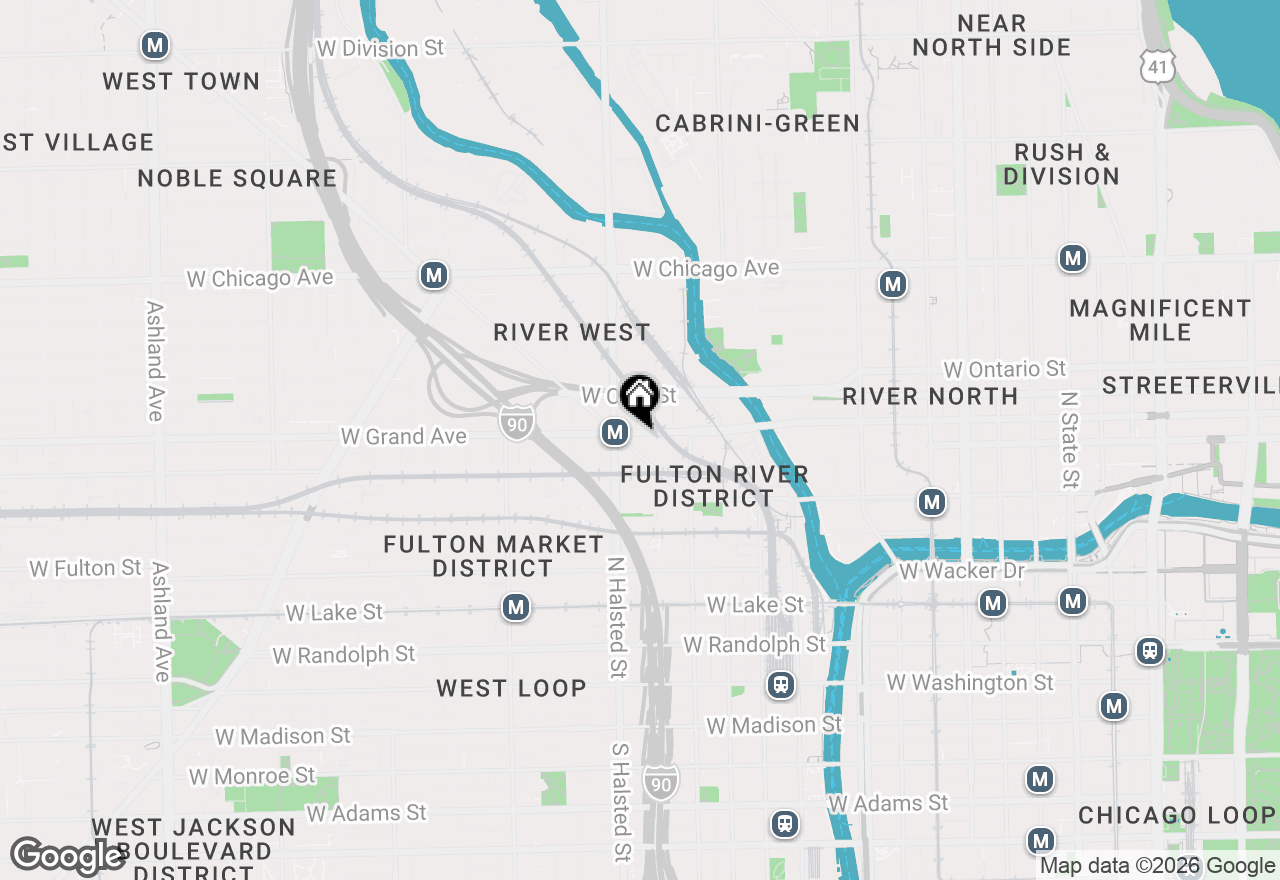 Map of 711 W Grand Avenue #402, Chicago, IL 60654