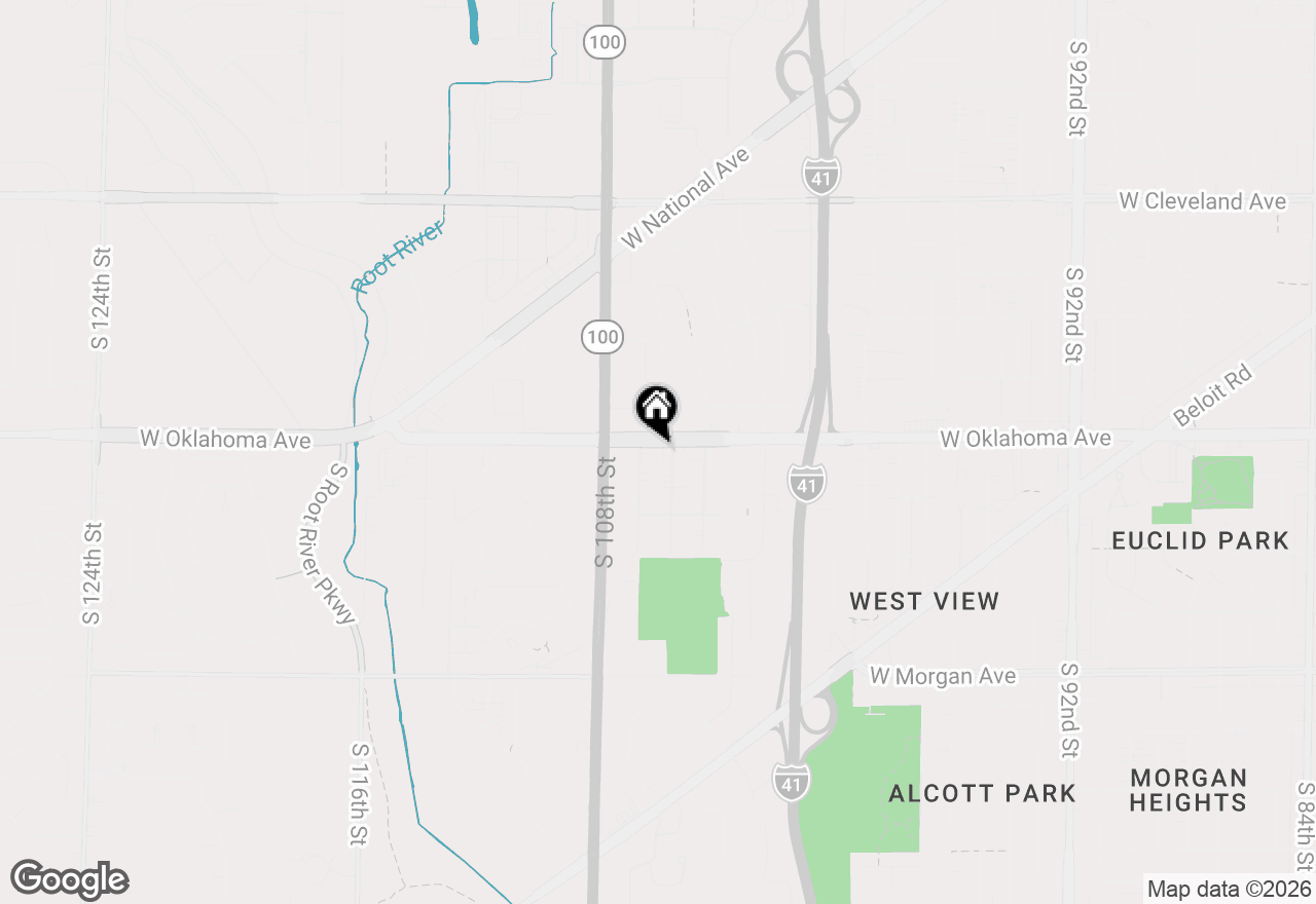 Map of 10617 W Oklahoma Ave, West Allis, WI 53227