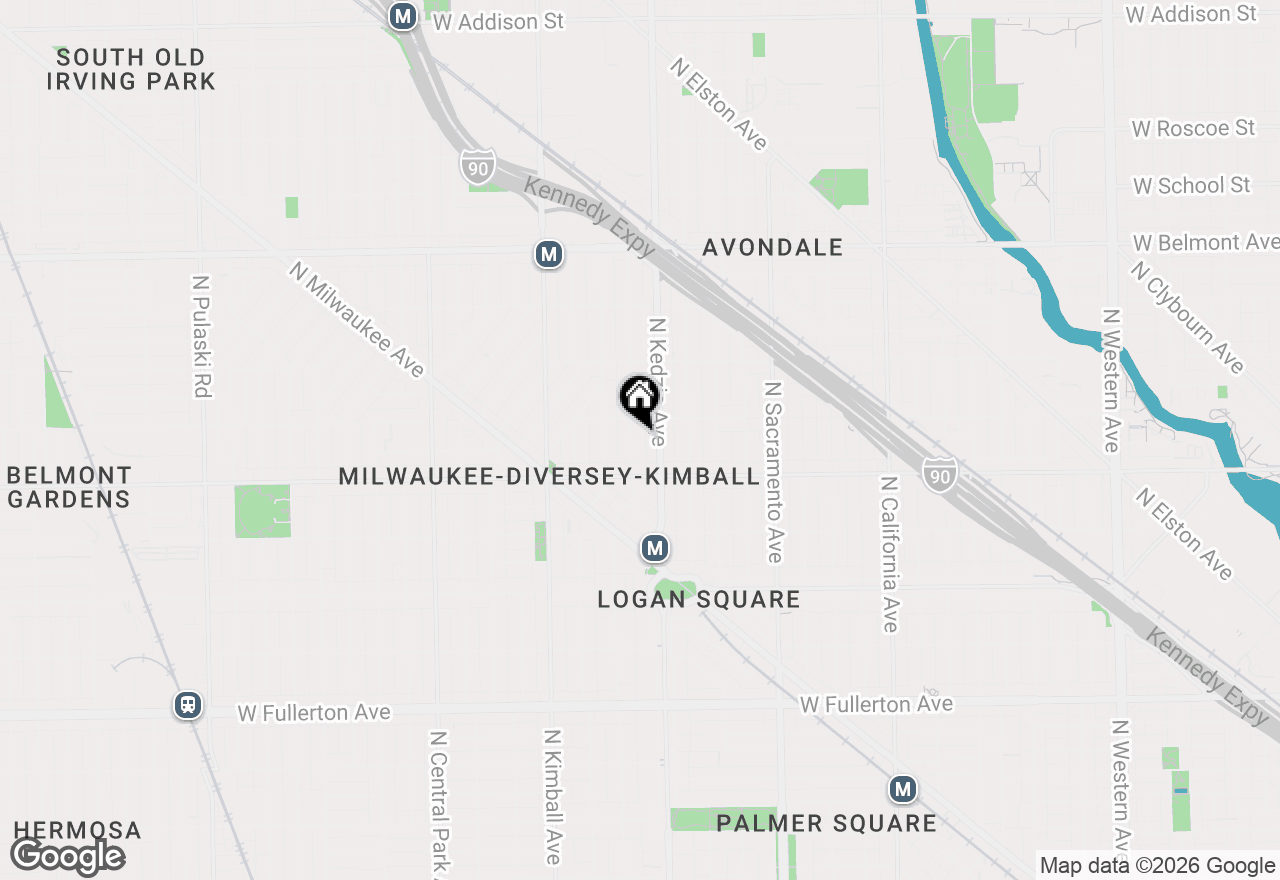 Map of 2837.5 N Sawyer Avenue #1W, Chicago, IL 60618