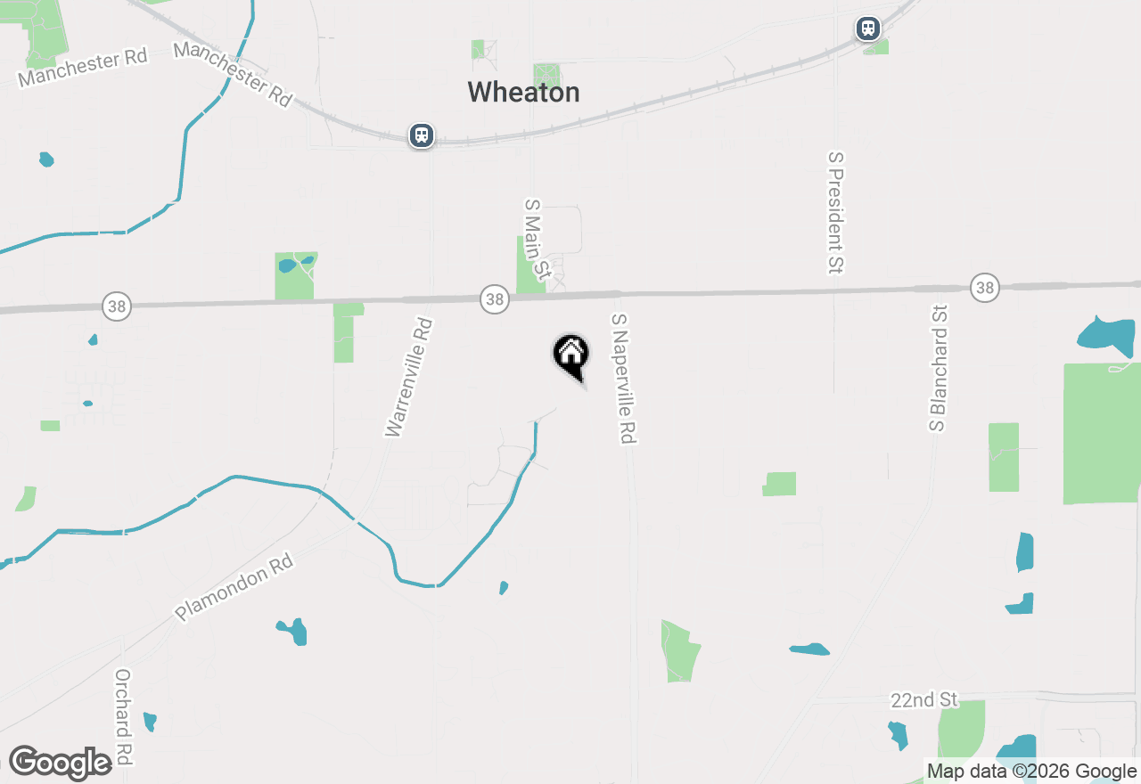 Map of 117 E Elm Street, Wheaton, IL 60189