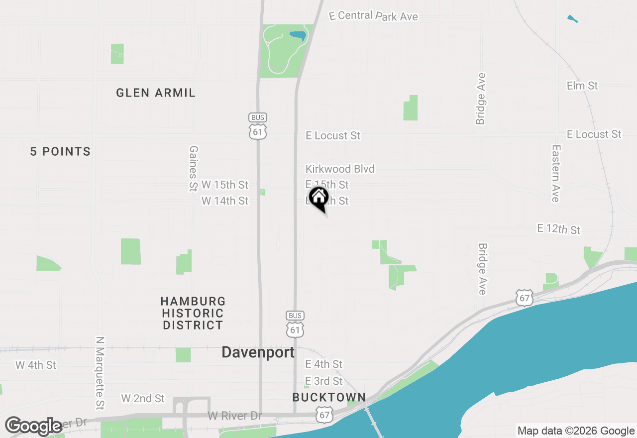 Map of 209 E 13th Street, Davenport, IA 52803