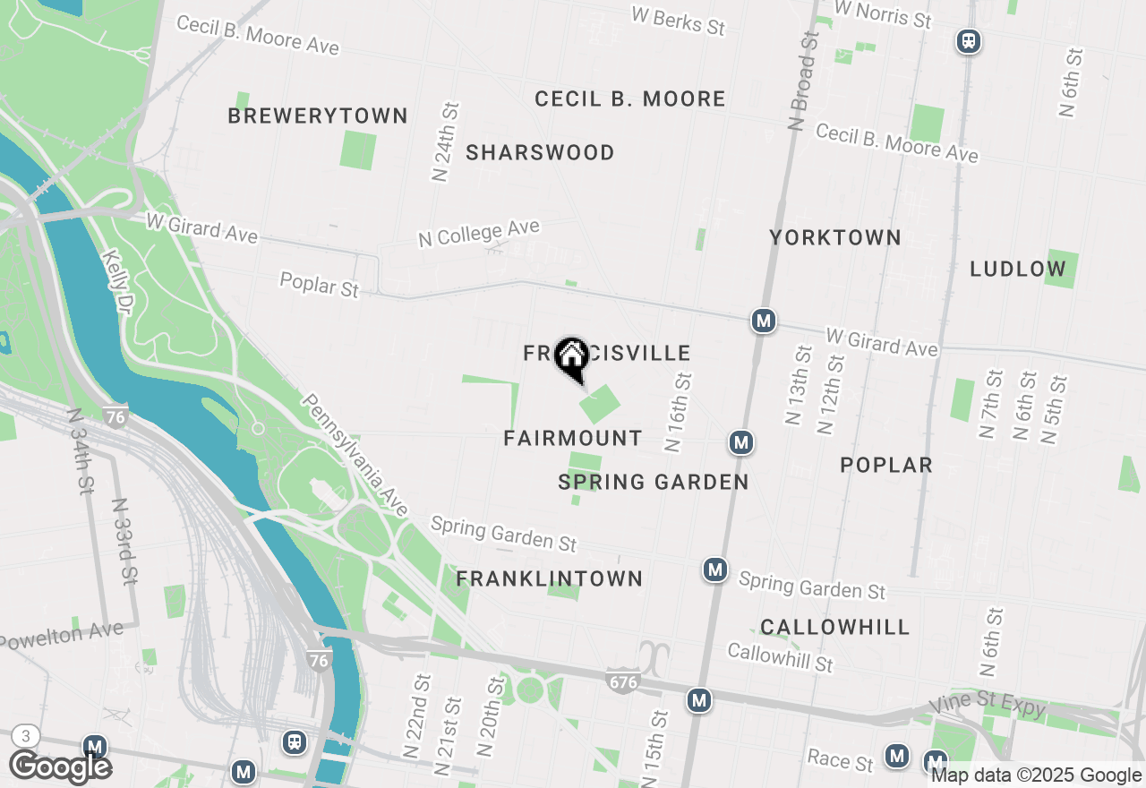 Map of 1910 Brown Street, Philadelphia, PA 19130