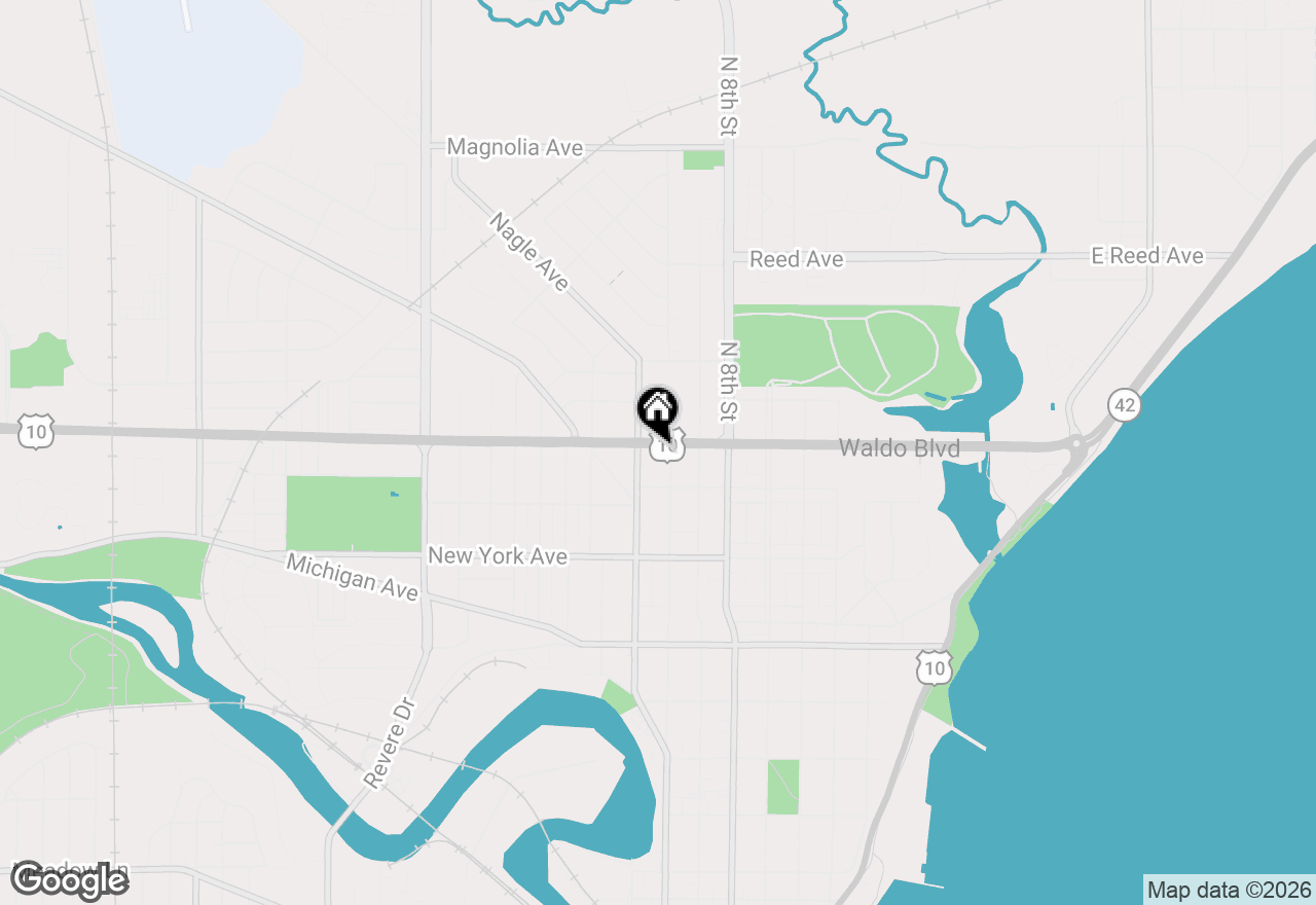 Map of 1009 Waldo Blvd, Manitowoc, WI 54220
