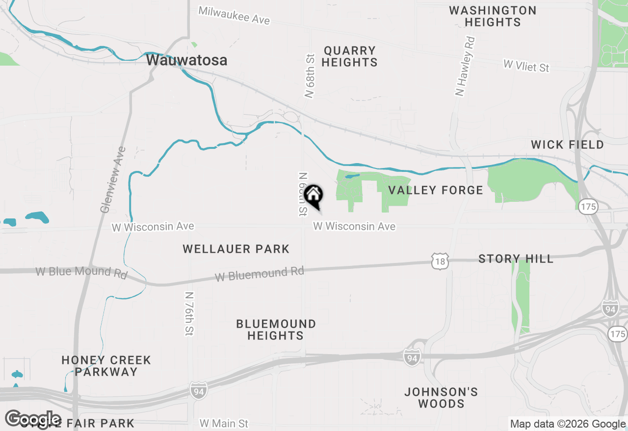 Map of 6723 W Wells St, Wauwatosa, WI 53213