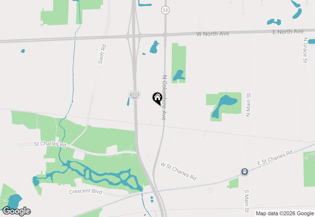 Map of 604 W Meadow Avenue, Lombard, IL 60148