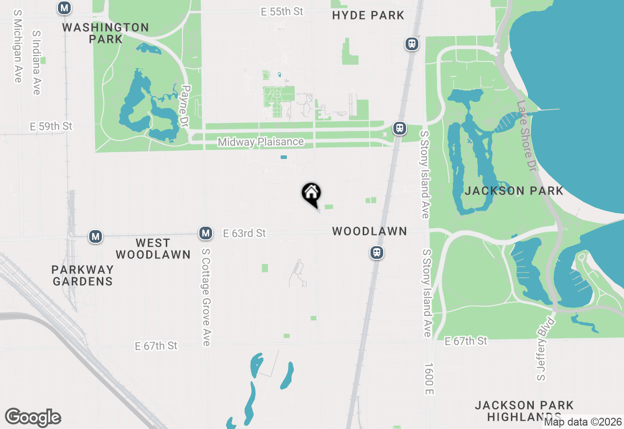 Map of 6218 S Woodlawn Avenue #H, Chicago, IL 60637