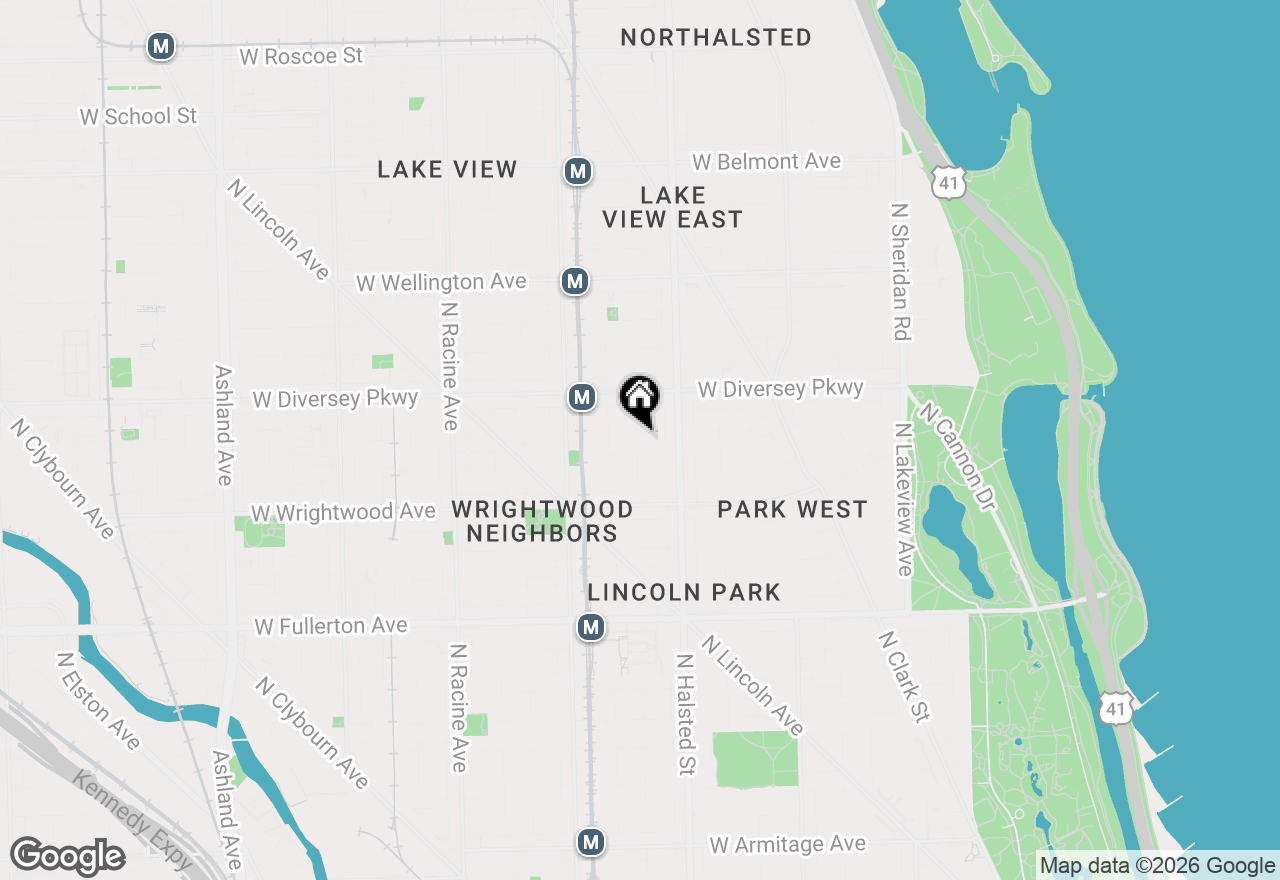 Map of 2705 N Mildred Avenue #3A, Chicago, IL 60614