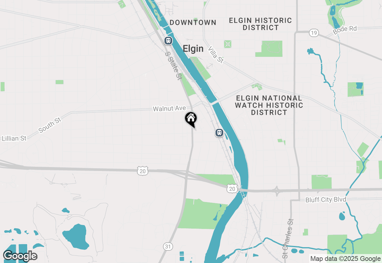 Map of 206 Oak Street #1R, Elgin, IL 60123