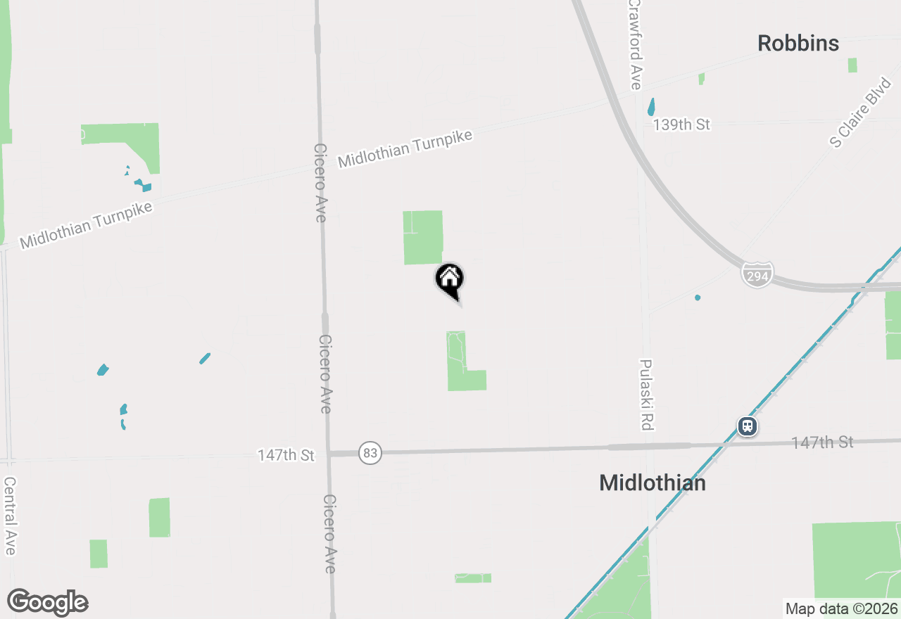 Map of 14325 Kilbourne Avenue, Midlothian, IL 60445