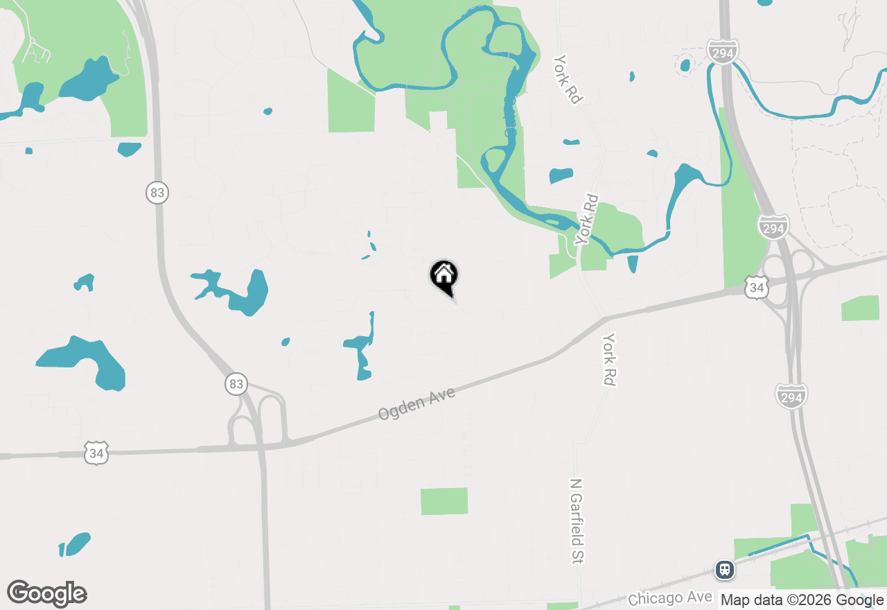 Map of 411 Birchwood Road, Hinsdale, IL 60521