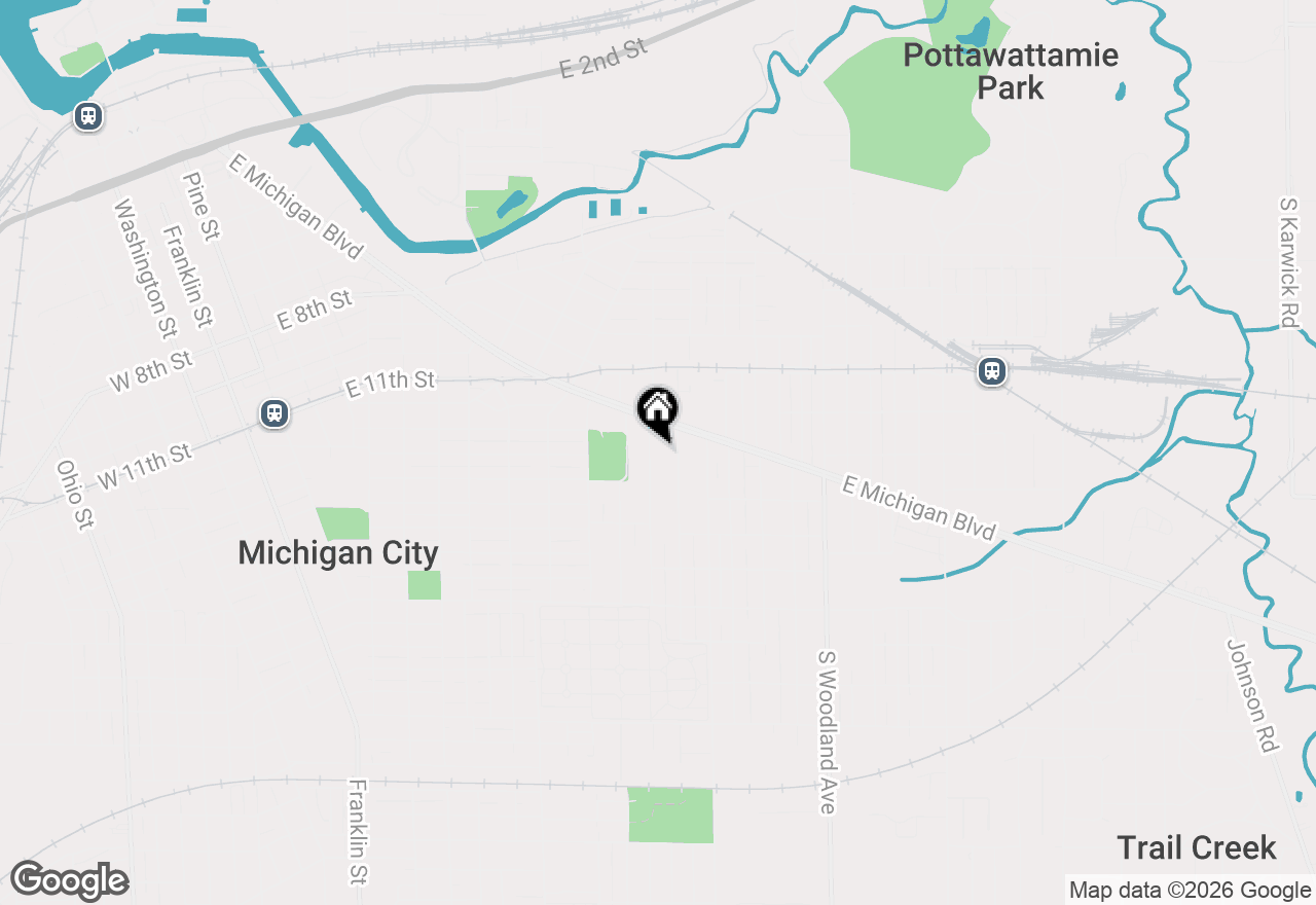 Map of 132 Hendricks Street, Michigan City, IN 46360