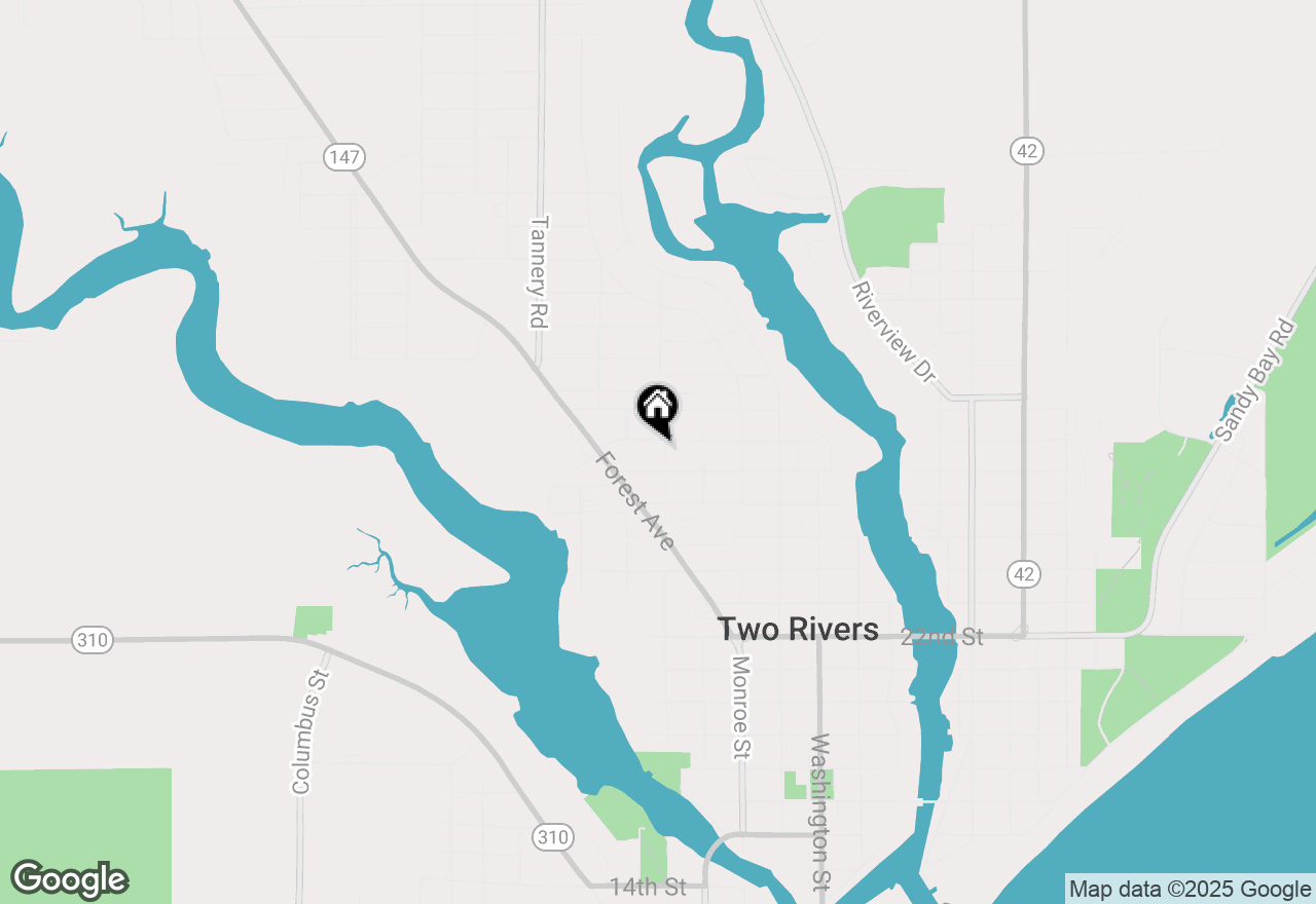 Map of 2714 School St, Two Rivers, WI 54241