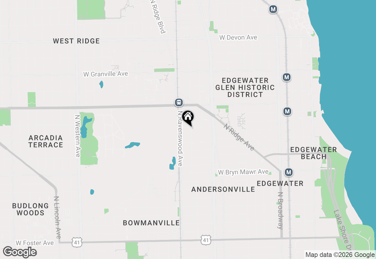 Map of 5844 N Hermitage Avenue #D, Chicago, IL 60660
