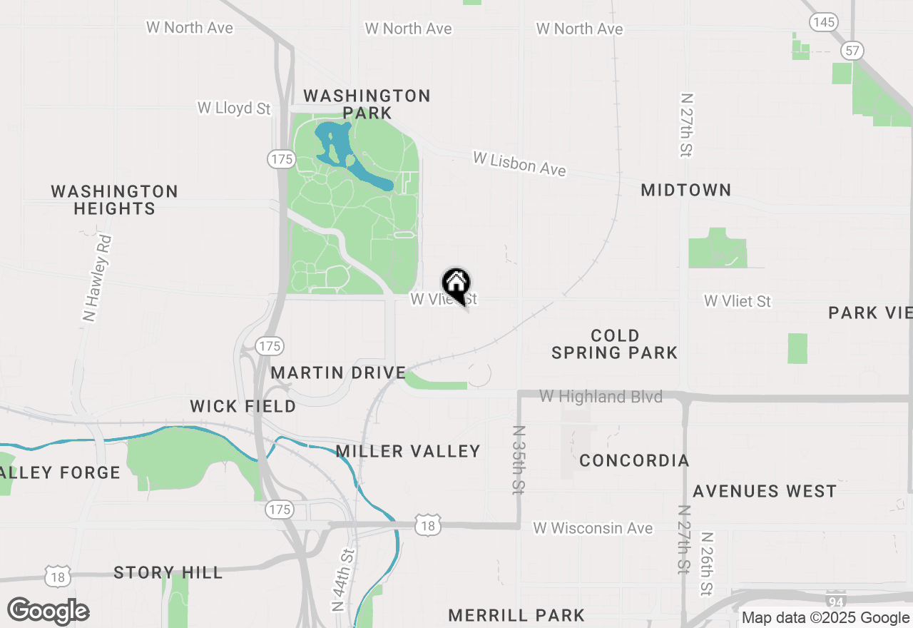 Map of 1341 N 38th St, Milwaukee, WI 53208