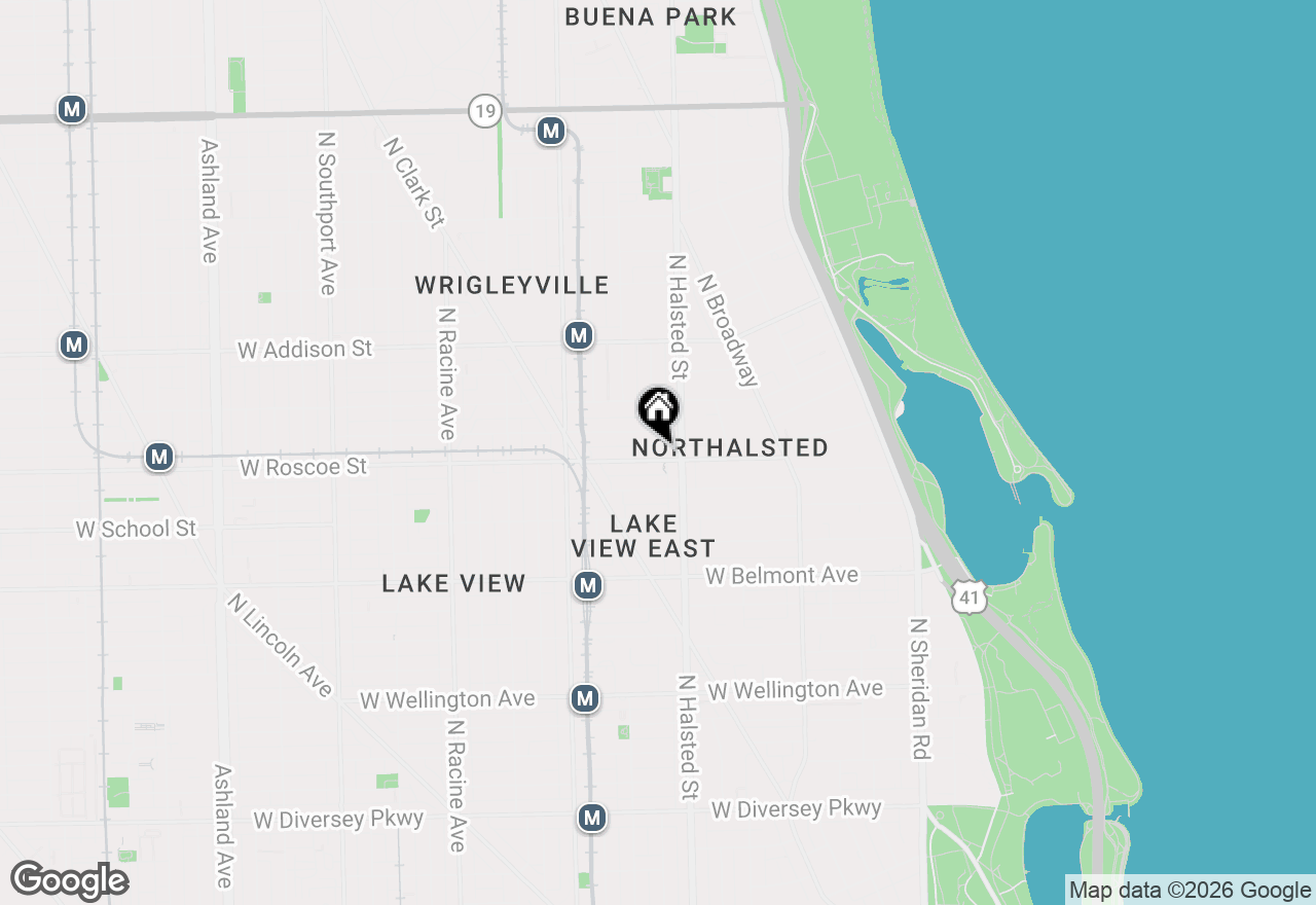 Map of 822 W Roscoe Street #1, Chicago, IL 60657